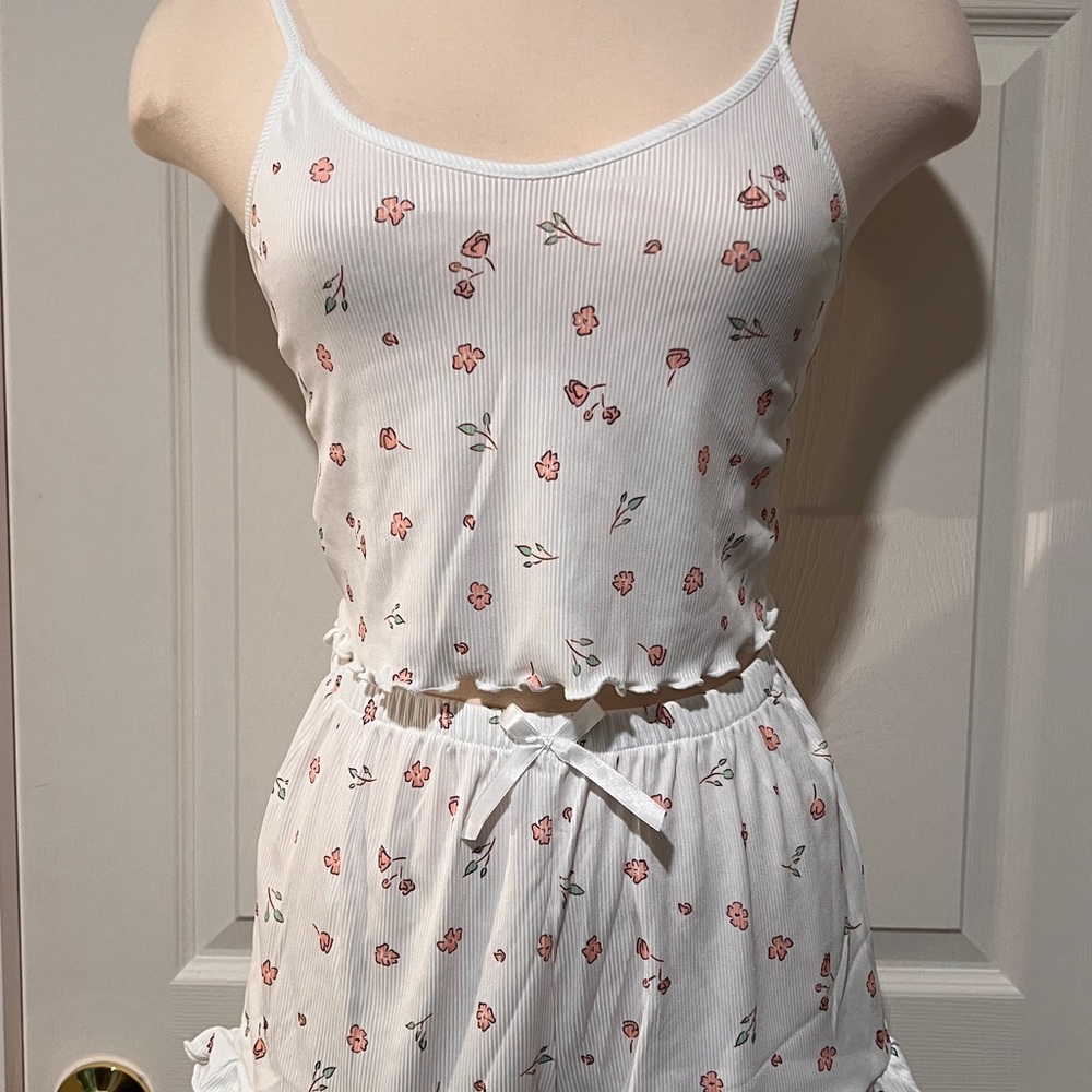 Floral Print White Sleepwear Set
